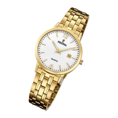 Festina Edelstahl Elegant Damen Uhr F20514/2 Armband-Uhr gold Klassik UF20514/2