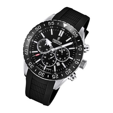 Festina Silikon Herren Uhr F20515/2 Armband-Uhr schwarz Keramik UF20515/2