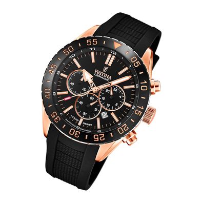 Festina Silikon Herren Uhr F20516/2 Armband-Uhr schwarz Keramik UF20516/2