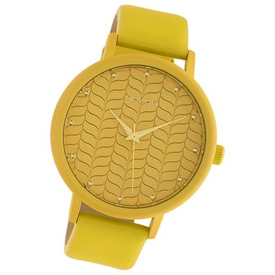 Oozoo Damen Armbanduhr Timepieces Analog Leder gelb UOC10655