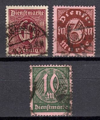 Dt. Reich Dienst Mi. Nr. 66 - 68 gestempelt kompletter Satz, used full set (01)