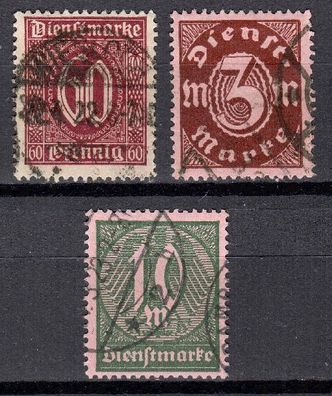 Dt. Reich Dienst Mi. Nr. 66 - 68 gestempelt kompletter Satz, used full set (02)