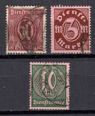 Dt. Reich Dienst Mi. Nr. 66 - 68 gestempelt kompletter Satz, used full set (03)