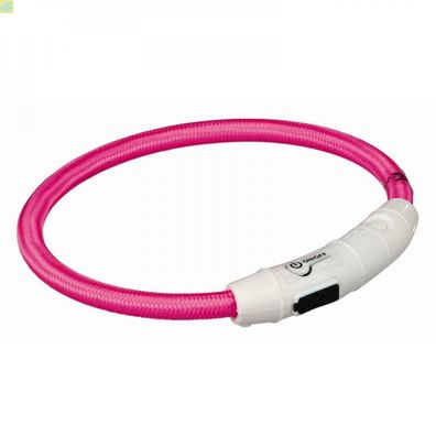 Trixie Flash Leuchtring USB - Farbe: pink - Größe: XS-S 35 cm/7 mm