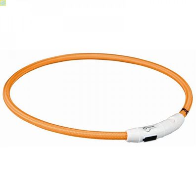 Trixie Flash Leuchtring USB - Farbe: orange - Größe: L-XL 65 cm/7 mm