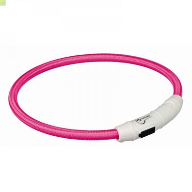 Trixie Flash Leuchtring USB - Farbe: pink - Größe: M-L 45 cm/7 mm