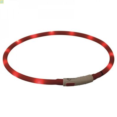 Trixie Flash Leuchtring USB - Farbe: rot - Größe: XS-XL 70 cm / 10 mm