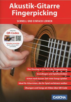 Akustik-Gitarre Fingerpicking - Schnell und einfach lernen, Helmut Hage