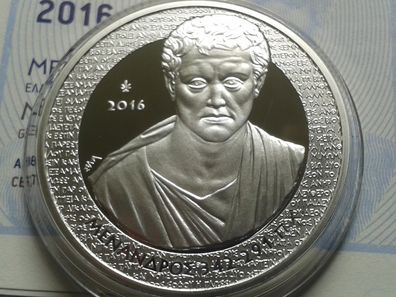Original 10 euro 2016 PP Griechenland Menander 34,1g Sterlingsilber