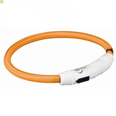 Trixie Flash Leuchtring USB - Farbe: orange - Größe: XS-S 35 cm/7 mm