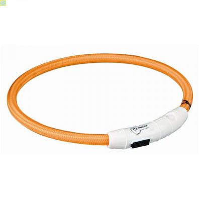 Trixie Flash Leuchtring USB - Farbe: orange - Größe: M-L 45 cm/7 mm