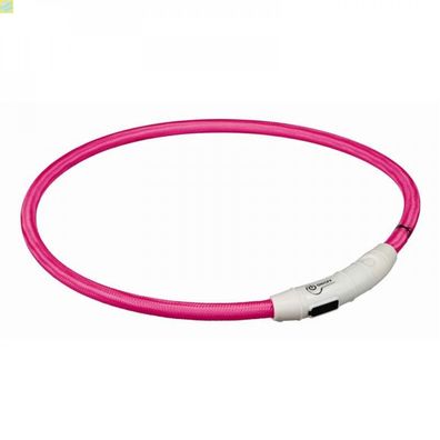 Trixie Flash Leuchtring USB - Farbe: pink - Größe: L-XL 65 cm/7 mm