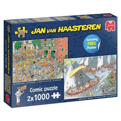 Puzzle - Der Käsemarkt/ Die Segelregatta (van Haasteren) - 2 x 1000 Teile