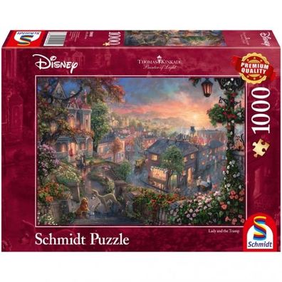 Puzzle - Thomas Kinkade Disney Lady and the Tramp (1000 Teile) - deutsch