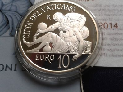 Original 10 euro 2014 PP Vatikan Kommunikationsmittel Papst Franziskus 22g Silber
