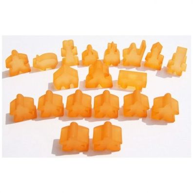 Carcassonne - Meeple - 19er-Set (komplettes Spielfiguren-Set) - FROZEN Orange