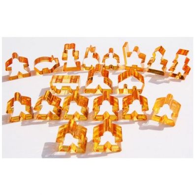 Carcassonne - Meeple - 19er-Set (komplettes Spielfiguren-Set) - Transparent Orange