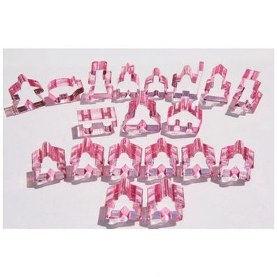 Carcassonne - Meeple - 19er-Set (komplettes Spielfiguren-Set) - Transparent Rosa