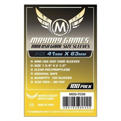 Mini USA Game Card Sleeves (100 Stück) 41x63mm - 7039 - Kartenhüllen