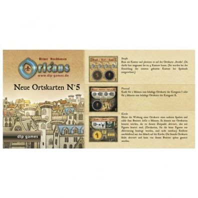 Orléans - Neue Ortskarten Nr.5 (Mini-Erweiterung) DE & EN