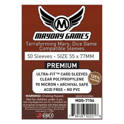 Premium - Terraforming Mars - Dice Game - Compatible Sleeves (ca. 55 x 77 mm) - 7154