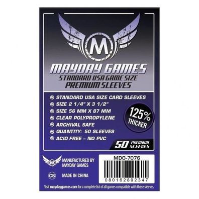 Premium USA Game Card Sleeves (50 Stück) 56x87mm - 7076 - Kartenhüllen
