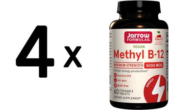 4 x Methyl B-12, 5000mcg, Cherry - 60 chewable tabs