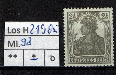 Los H21905: Deutsches Reich Mi. 98 *