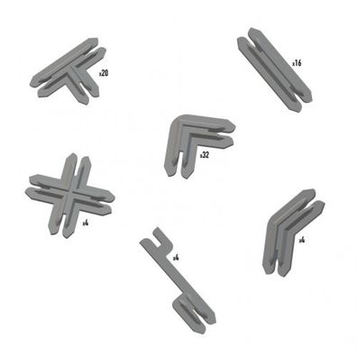 Tabletop Terrain - Plastic Terrain Clips Grey (80 Teile) - englisch