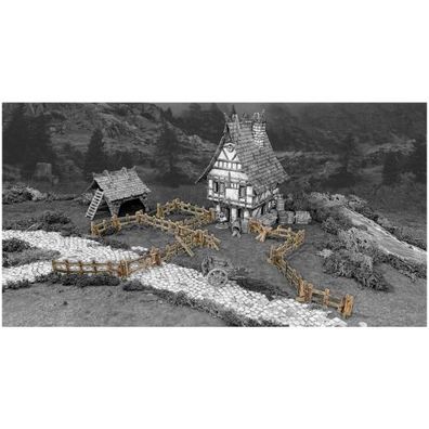 Tabletop Terrain - Wooden Fencing - englisch