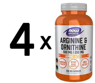 4 x Arginine & Ornithine, 500/250 - 250 caps
