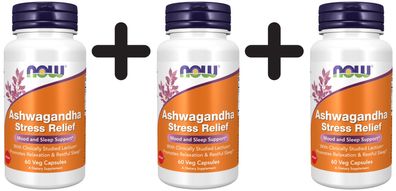 3 x Ashwagandha Stress Relief - 60 vcaps