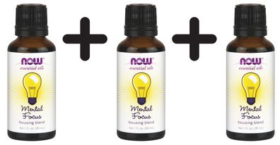 3 x Essential Oil, Mental Focus Oil - 30 ml.
