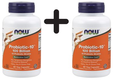 2 x Probiotic-10, 100 Billion - 60 vcaps