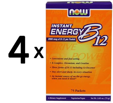 4 x Vitamin B-12, Instant Energy - 75 packets