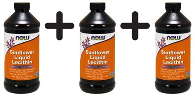 3 x Sunflower Lecithin, Liquid - 473 ml.