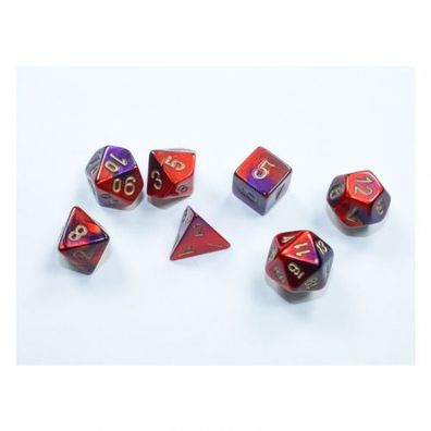 Würfel - MINI Gemini Purple-Red/ gold (7-Mini-Würfelset)