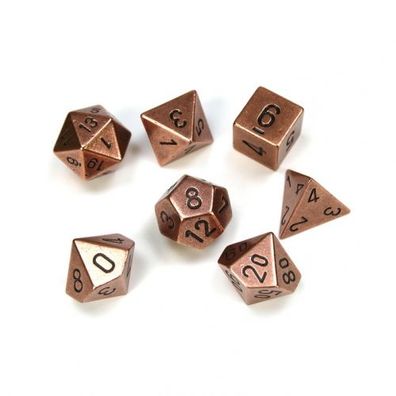 Würfel - Solid Metal Dice Copper Colour (7-Würfelset, Metall)