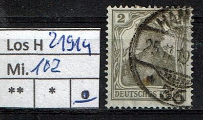 Los H21914: Deutsches Reich Mi. 102, gest.