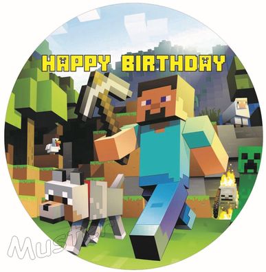 Tortenaufleger Minecraft Steve Creeper Dekoration Dekorpapier Plus Party # 3