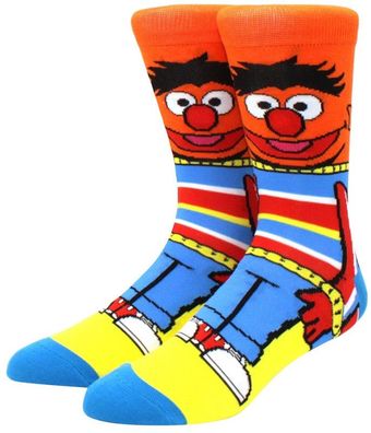 Ernie Sesamstraße Bunte Socken Cartoon Sesame Street Muppet Show Ernie Motiv Socken