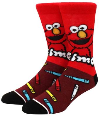 Elmo Monster Sesamstraße Bunte Rote Socken Cartoon Sesame Street Muppet Motivsocken