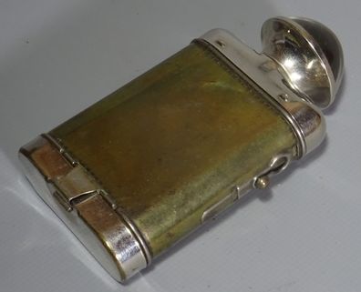 Alte Pertrix (?) Taschenlampe Metall Lupenglas Glasschirm 1920 1930 1940 antik