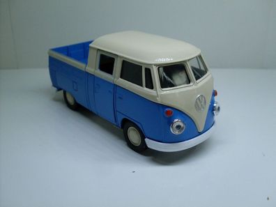 VW T1 Doka blau/ weiß, Welly Auto Modell ca. 1:34 - 1:38