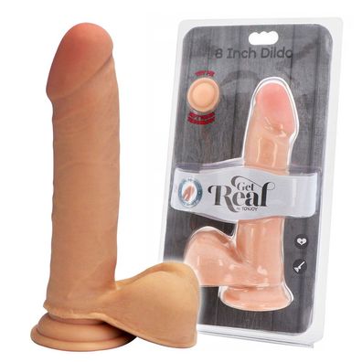 Realistischer Penis, Dildo montiert auf einem Saugnapf 18 cm