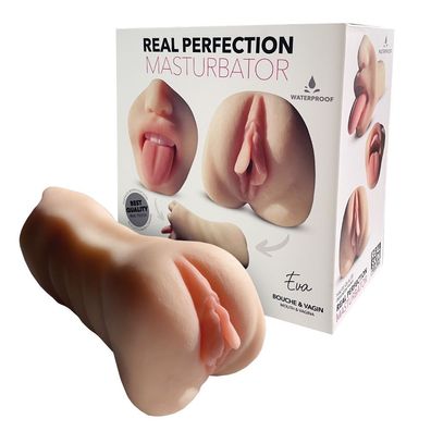 Realistische, doppelseitige Vagina. Masturbator, Stimulator für Männer 2-in-1.