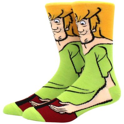 Shaggy Doo Gesichts Motivsocken Scooby-Doo Cartoon Heroes Motiv Socken mit Shaggy