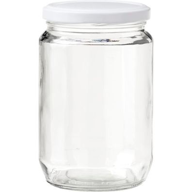 Vorratsglas 6-tlg., rund, klar, weißem Deckel, Inhalt: 0,72 Liter, TO: 82
