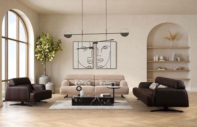Luxus Sofagarnitur Sofa Garnitur Sofas 3 3 1 Sitzer Sessel Modern Leder Neu