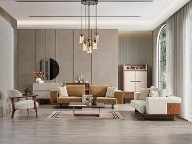 Luxus Sofagarnitur Sofa Garnitur Sofas 4 3 1 Sitzer Stoff 3tlg Modern Set